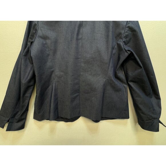 Talbots Womens Preppy Blazer Coat Stretch Size 14 Navy Long Sleeve Classic - Picture 12 of 14